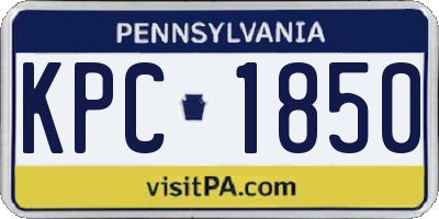 PA license plate KPC1850