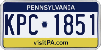 PA license plate KPC1851
