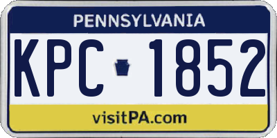 PA license plate KPC1852