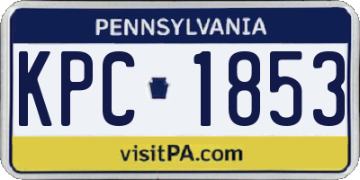 PA license plate KPC1853