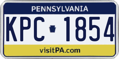 PA license plate KPC1854