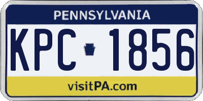 PA license plate KPC1856