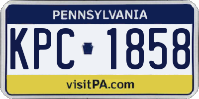 PA license plate KPC1858