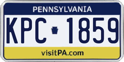 PA license plate KPC1859