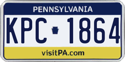 PA license plate KPC1864
