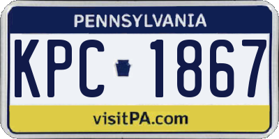 PA license plate KPC1867