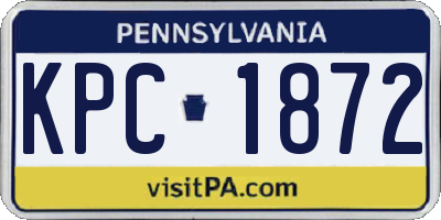 PA license plate KPC1872