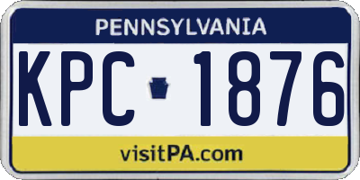 PA license plate KPC1876