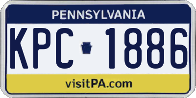 PA license plate KPC1886