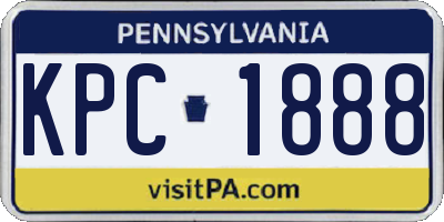 PA license plate KPC1888