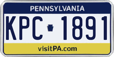 PA license plate KPC1891