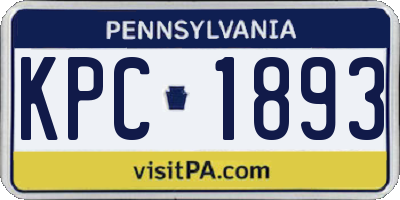 PA license plate KPC1893