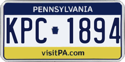 PA license plate KPC1894