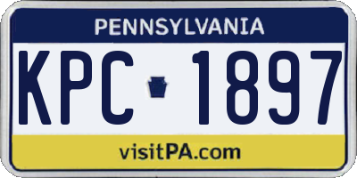 PA license plate KPC1897