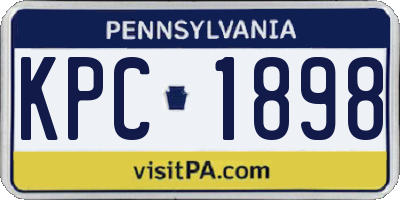 PA license plate KPC1898