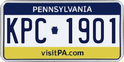 PA license plate KPC1901