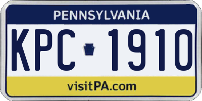 PA license plate KPC1910