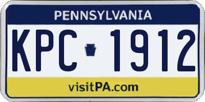 PA license plate KPC1912