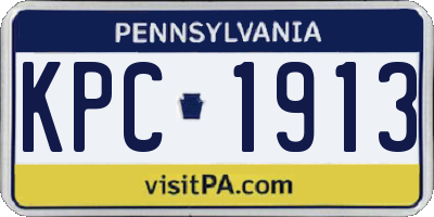 PA license plate KPC1913