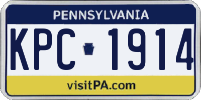 PA license plate KPC1914