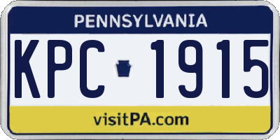 PA license plate KPC1915