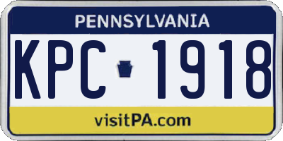 PA license plate KPC1918