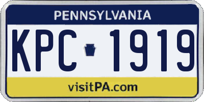 PA license plate KPC1919