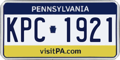 PA license plate KPC1921