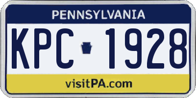 PA license plate KPC1928