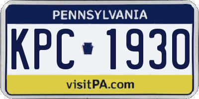 PA license plate KPC1930
