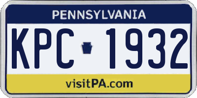 PA license plate KPC1932