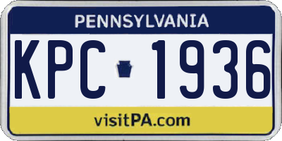 PA license plate KPC1936