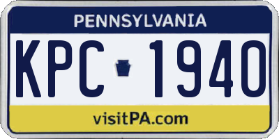 PA license plate KPC1940