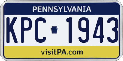 PA license plate KPC1943