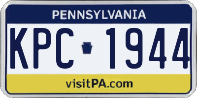 PA license plate KPC1944