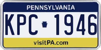 PA license plate KPC1946