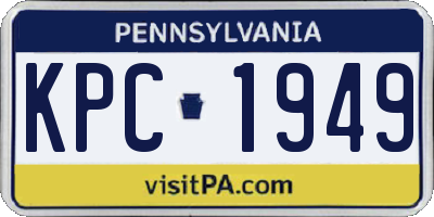 PA license plate KPC1949