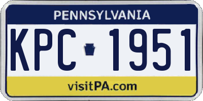 PA license plate KPC1951