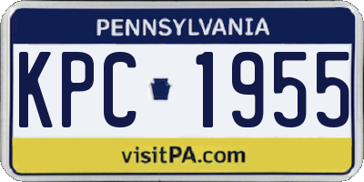 PA license plate KPC1955