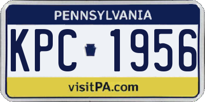 PA license plate KPC1956