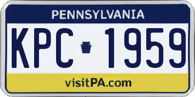 PA license plate KPC1959