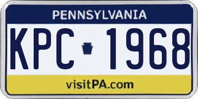 PA license plate KPC1968