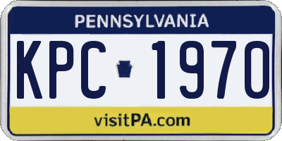 PA license plate KPC1970
