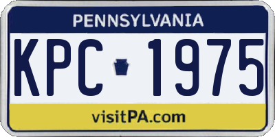 PA license plate KPC1975