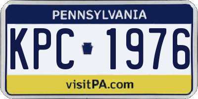 PA license plate KPC1976