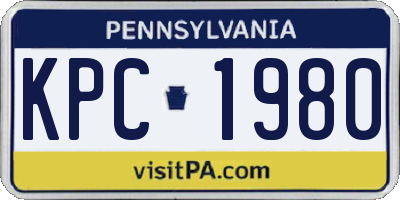 PA license plate KPC1980