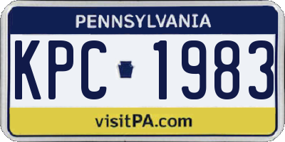 PA license plate KPC1983