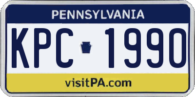 PA license plate KPC1990