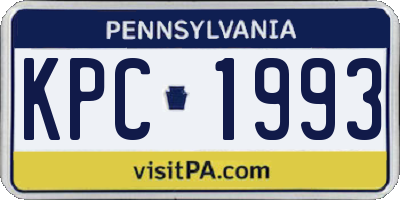 PA license plate KPC1993