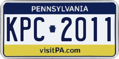 PA license plate KPC2011